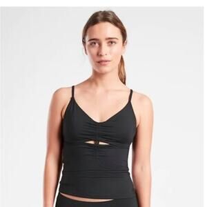 Athleta Villa Tankini Top Size 34 B/C Black Bra Cup Swim Removable Bra Pads